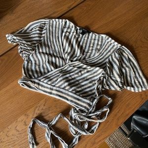 Striped Wrap Top
